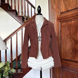 Vintage Warm Brown Blazer Fitted Jacket Positive Attitude